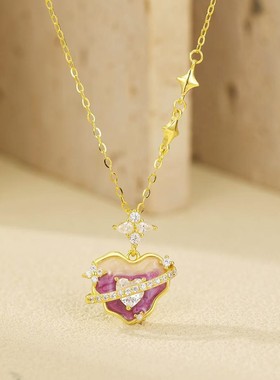 爱心密语星球项链浪漫轻奢可爱珐琅套链锁骨链时尚潮流小众项链