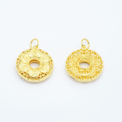 爆闪18k金六字真言项链手链吊坠女款百搭DIY配件【WT0449】不脱模