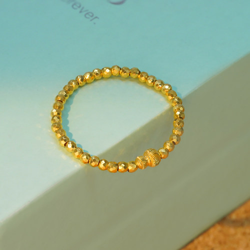 【店铺专属】18K金爆闪车花葫芦戒指【QL07487】