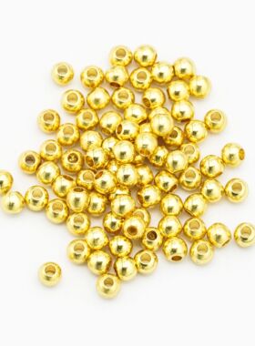 正品18k金圆珠光珠小金珠手串配件配饰（约3mm）不脱模【WT0279】