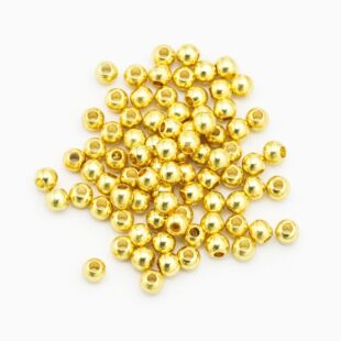 正品18k金圆珠光珠小金珠手串配件配饰（约3mm）不脱模【WT0279】