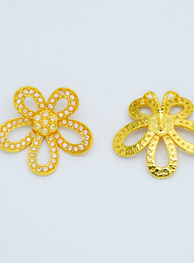 通体18k金格桑花项链吊坠女款百搭DIY配件轻奢高颜值【QL07309】