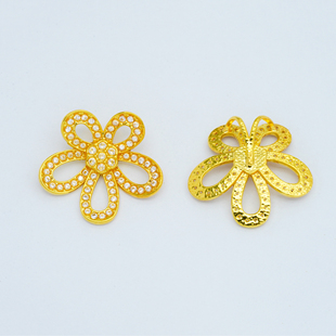 通体18k金格桑花项链吊坠女款百搭DIY配件轻奢高颜值QL07368-2