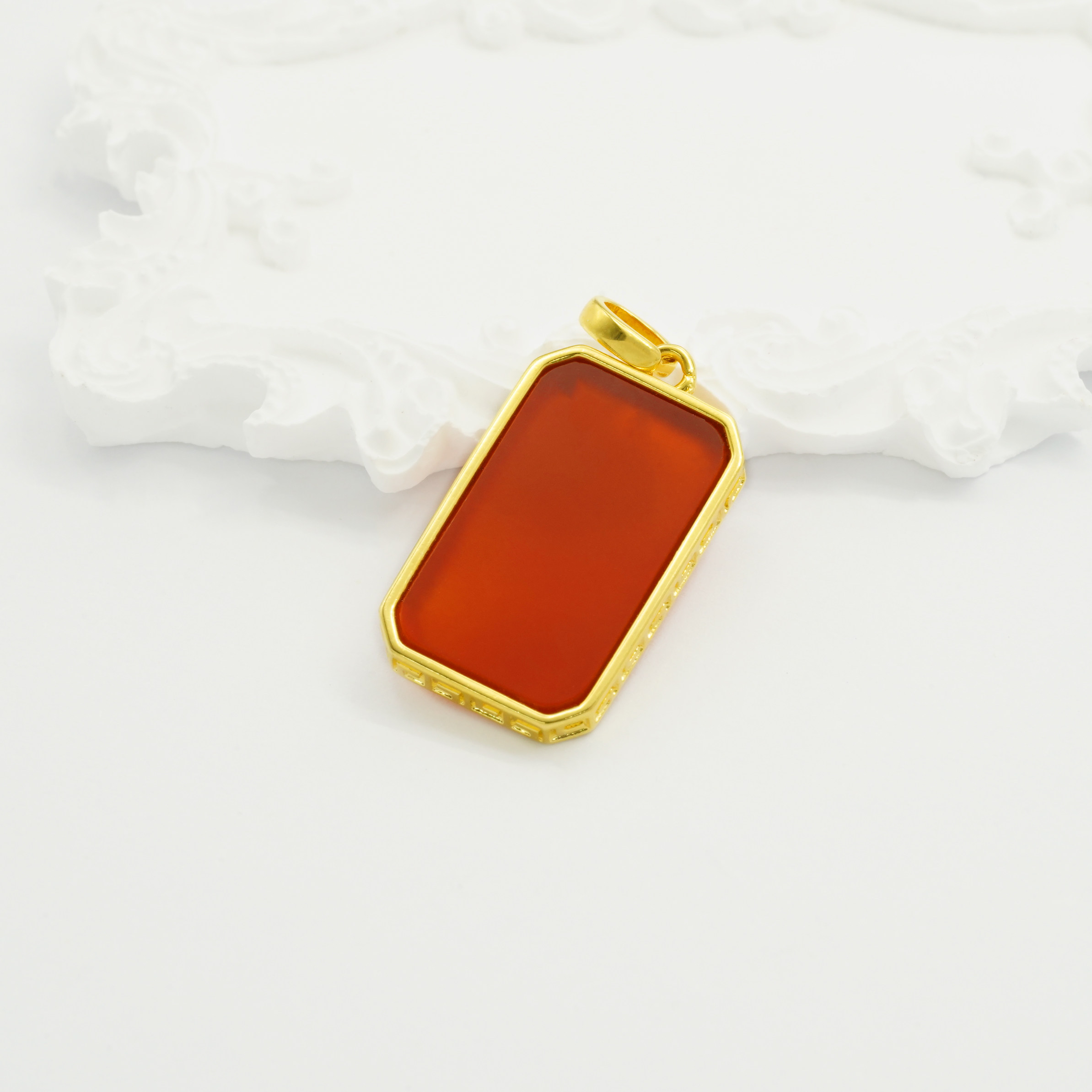 美菲品牌18k金红玛瑙无事牌吊坠时尚百搭DIY项链配件不脱模WT0560,珠宝/钻石/翡翠,颈饰,淘宝优惠券,粉丝福利购,淘宝优惠卷