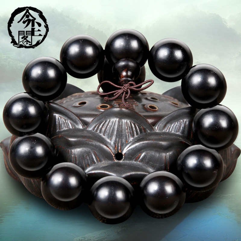 今尘阁黑檀手串男老料檀木108念珠男女佛珠红木文玩手链