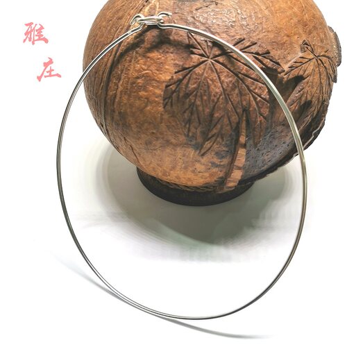 925简约手工粗款实心硬质银项圈