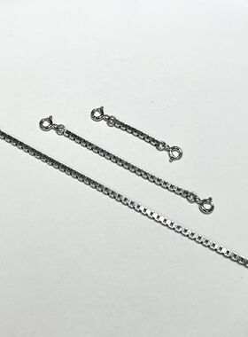 S925纯银男女款项链盒仔链延长链