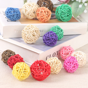 清仓彩色圆形藤球装饰品 diy家居挂饰幼儿园墙面商店橱窗装饰道具
