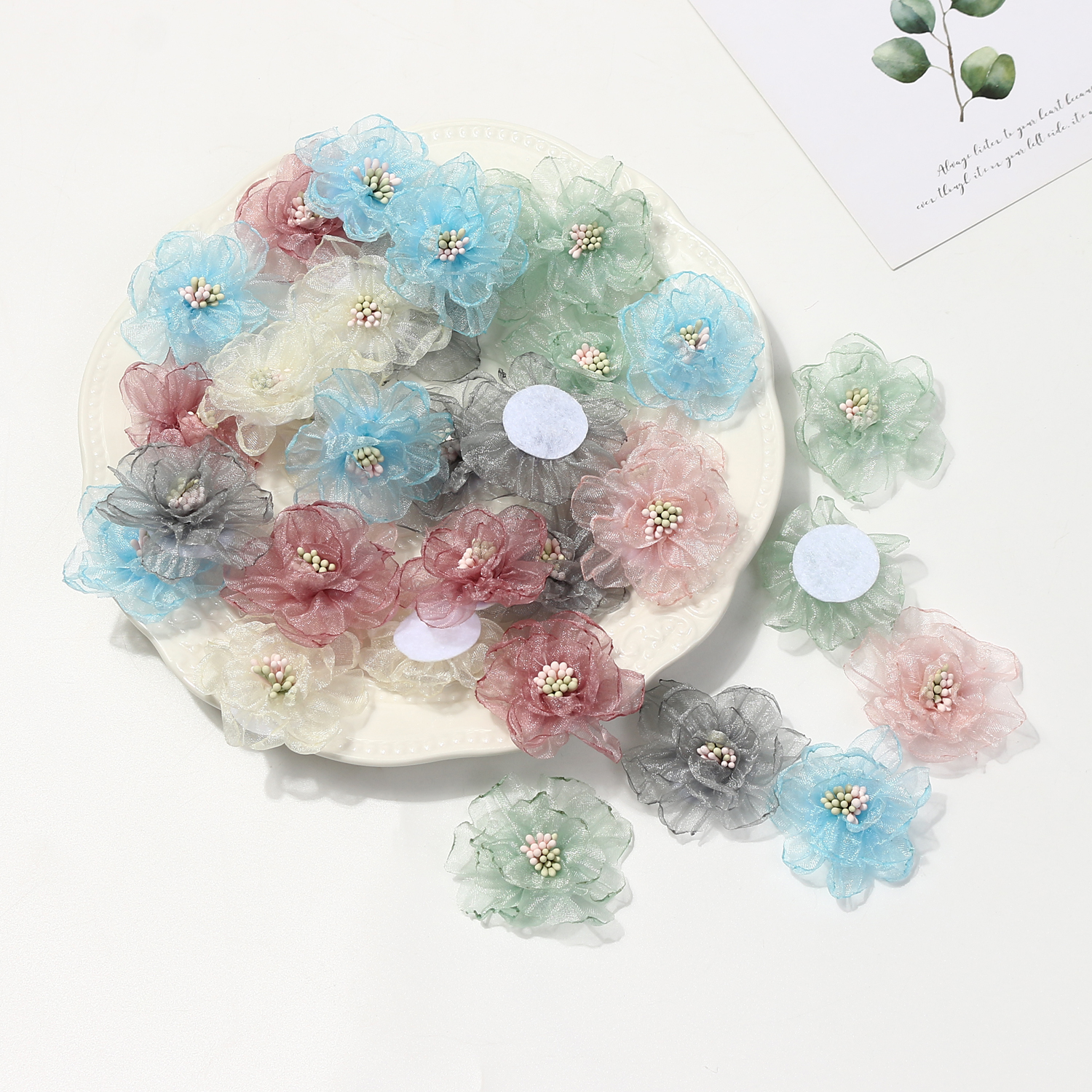 diy手工古装汉服头饰假花