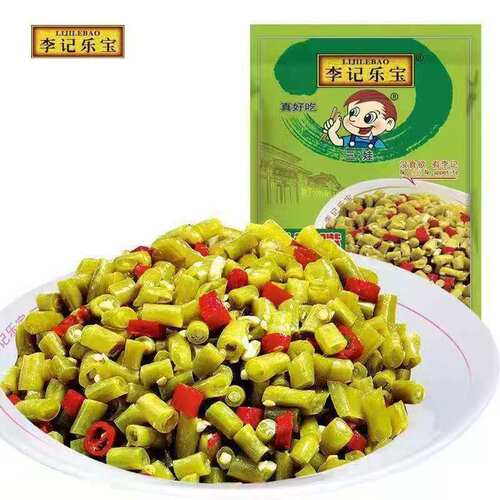 李记乐宝酸豆角五香嘴脆豆角150克四川下饭菜开袋即食大包装