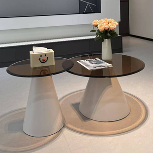 轻奢极简茶几现代小户型客厅家用茶桌大小圆茶几组可移动小桌子