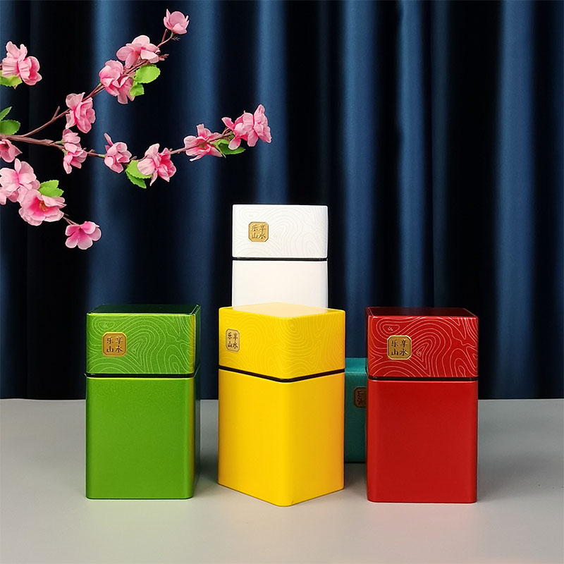 纯色马口铁高档茶叶罐可定制