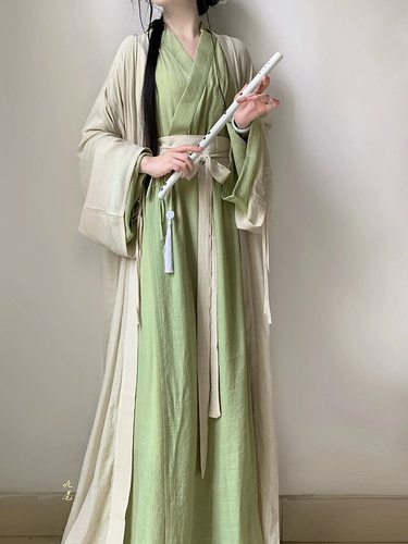 魏晋风汉服女改良直裾大袖衫套装