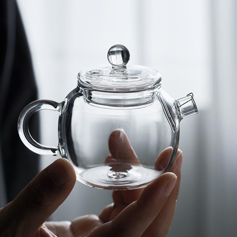 玻璃茶壶耐高温小单壶滤网内置泡红茶沏绿茶器一人用过滤功夫茶具