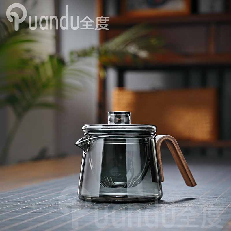 耐高温玻璃日式家用花茶壶泡茶器带过滤茶壶茶水分离手抓壶泡茶壶