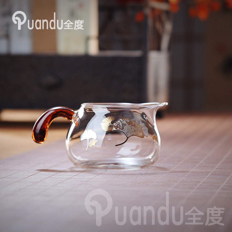 轻奢小麻雀公道杯翠绿把玻璃加厚耐热茶具茶海单个分茶器公杯茶杯,餐饮具,公道杯,淘宝优惠券,粉丝福利购,淘宝优惠卷