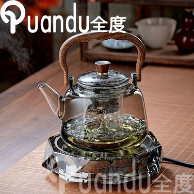 中式大容量蒸煮一体两用提梁煮茶壶耐热高硼硅加厚玻璃