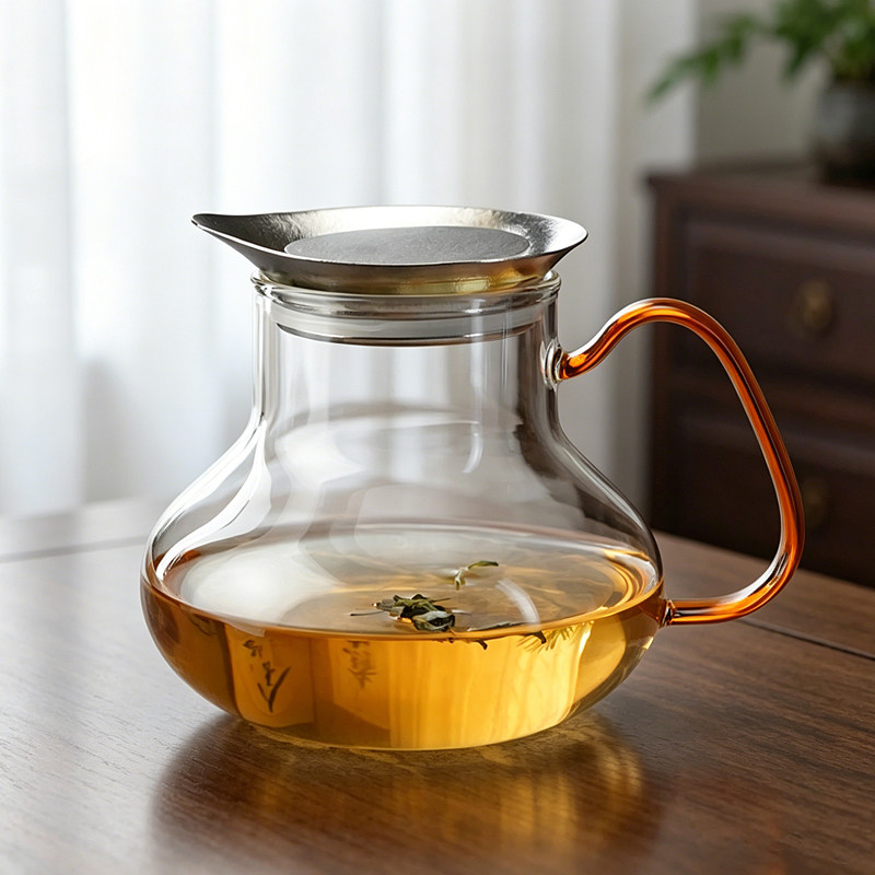 玻璃茶壶纯钛盖家用泡茶壶一体过虑茶水分离钛茶杯养生壶2026新款