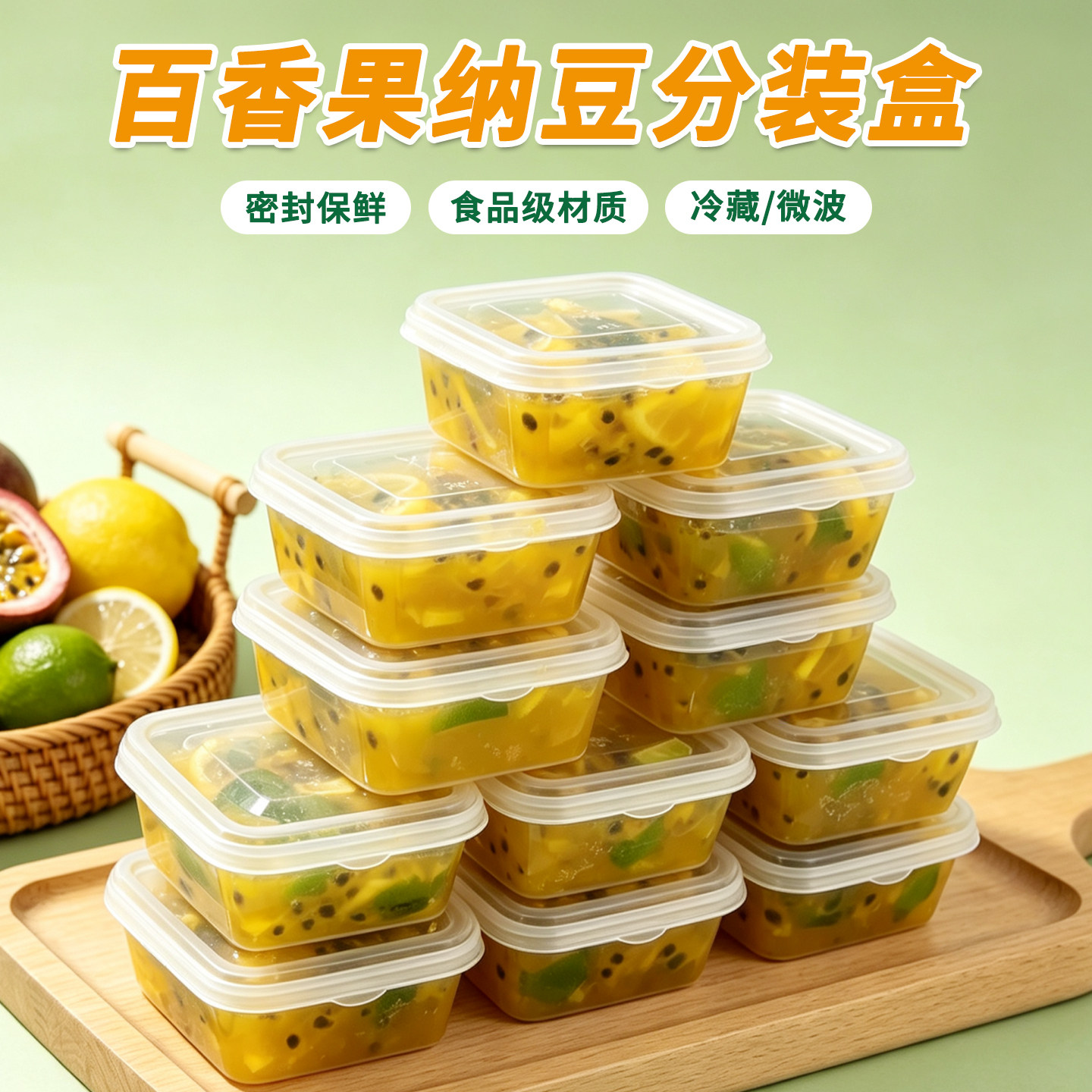 百香果纳豆分装盒一次性小盒子