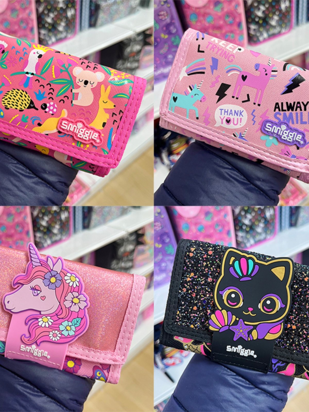 Smiggle uşaq pul kisəsi və kart qabı - ətirli, çox bölməli