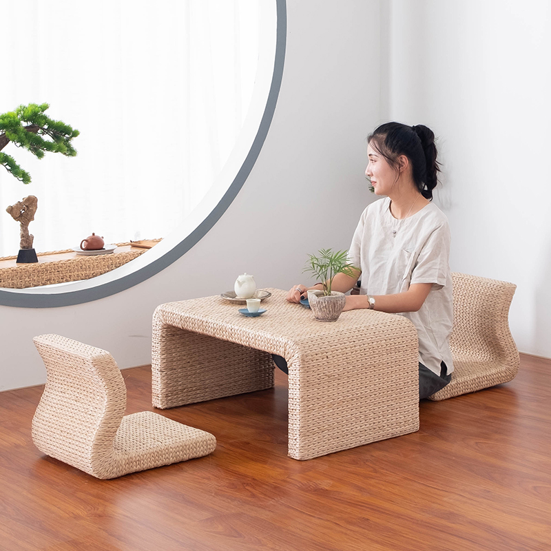 民宿手工草编日式茶几日式榻榻米