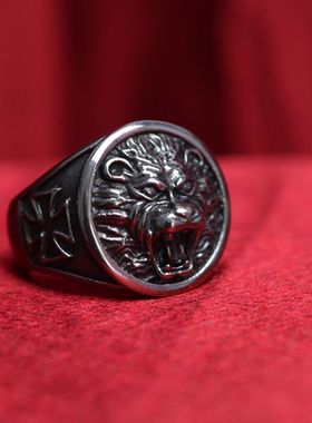 复古做旧风大方主播钛钢戒指