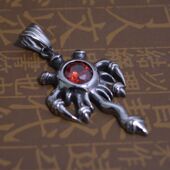 钛钢吊坠异形剑镶人工宝石男士 霸气挂件送男友老公316L不锈钢饰品