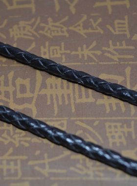 编织弹簧扣霸气风配饰牛皮锁骨链