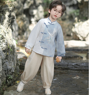汉服男童2025新款儿童国风新中式唐装日常可穿中秋幼儿园套装秋