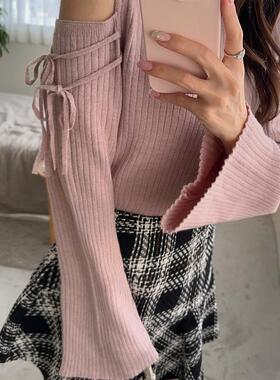 【日本GRL官网代购】露肩丝带罗纹针织上衣[cu473]