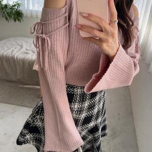 cu473 露肩丝带罗纹针织上衣 日本GRL官网代购