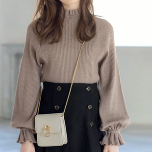 mb1088 本周特价 针织上衣 领子褶边苹果袖 日本GRL官网代购