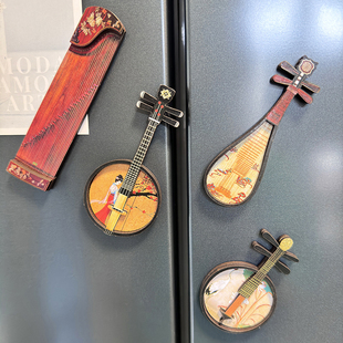 中国风特色礼品古筝琵琶中阮月琴冰箱贴乐器模型出国送老外小礼物