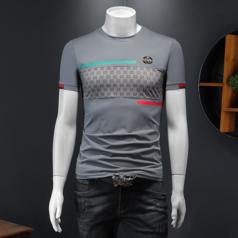 假模夏季新款高端品质丝光棉男潮流短袖T恤QT3012AFD7010T-P70,男装T恤,钱塘6012(原3012)