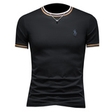 2026假模夏季新品质丝光棉男潮流短袖T恤QT6012AFD2613T-P75，男装T恤，钱塘6012(原3012)