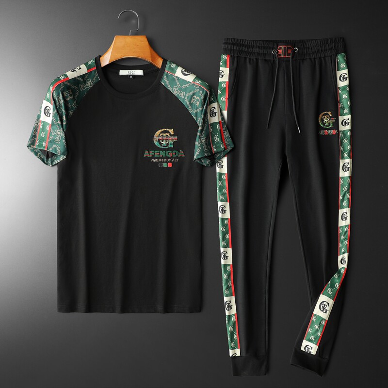 2025高端男士圆领短袖长裤运动休闲套装可单卖QT6012TZ9979P200，男装休闲套装，阿丰达