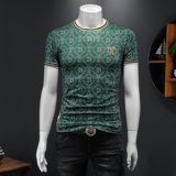 2025假模新款高端品质丝光棉男士潮流短袖T恤QT6012AFD8387T-P75，男装T恤，阿丰达