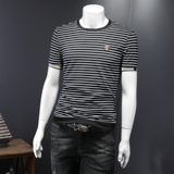 2024夏季新款高端品质丝光棉男士潮流短袖T恤QT3012AFD7115T-P70，男装T恤，钱塘6012(原3012)