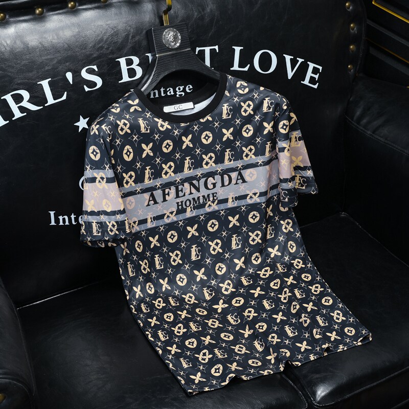 2026夏季新品质丝光棉男潮流短袖T恤QT6012AFD61032T-P70，男装T恤，阿丰达