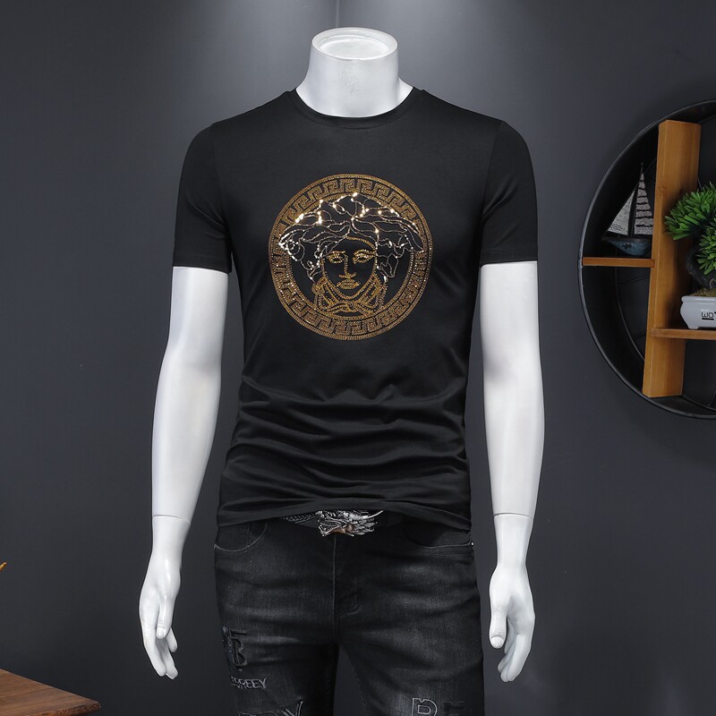 假模夏季新款高端品质丝光棉男士潮流短袖T恤QT3001AFD8249T-P70，男装T恤，阿丰达