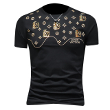 2026假模夏季新品质丝光棉男潮流短袖T恤QT6012AFD2615T-P75，男装T恤，钱塘6012(原3012)