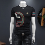 2025假模夏季新品质丝光棉男潮流短袖T恤QT6012AFD61007T-P70，男装T恤，阿丰达