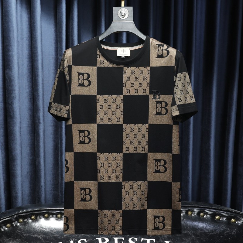 2024夏季新款高端品质丝光棉男士潮流短袖T恤QT6012AFD8536T-P75,男装T恤,钱塘6012(原3012)