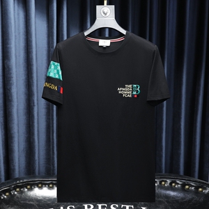 2026夏季新款高端品质丝光棉男士潮流短袖T恤QT6012AFD8383T-P70图片