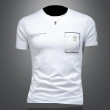 2026假模夏季新品质丝光棉男潮流短袖T恤QT6012AFD2607T-P75，男装T恤，钱塘6012(原3012)