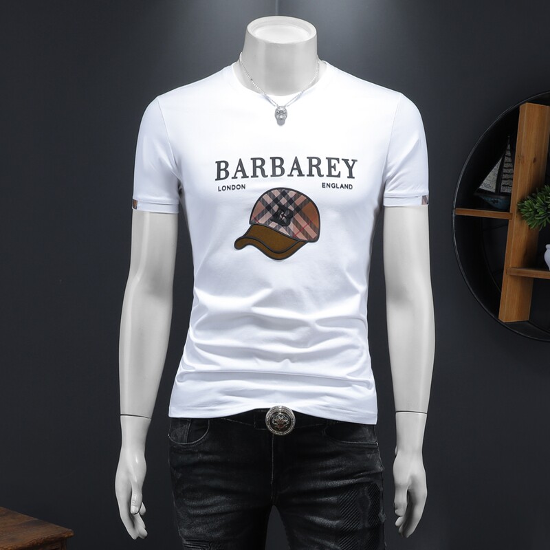 2025假模夏季新品质丝光棉男潮流短袖T恤QT6012AFD61019T-P70，男装T恤，阿丰达