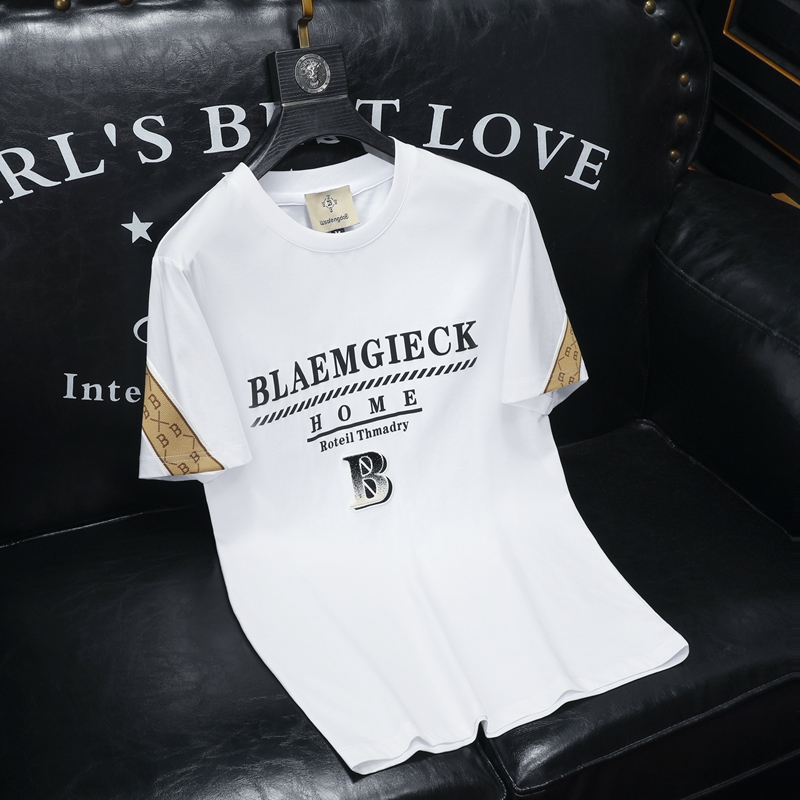 2024夏季新款高端品质丝光棉男潮流短袖T恤QT6012AFD9917T-P70，男装T恤，钱塘6012(原3012)