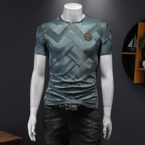 假模夏季新款高端品质丝光棉男士潮流短袖T恤 QT3012AFD7096T-P70，商品下架区，钱塘6012(原3012)