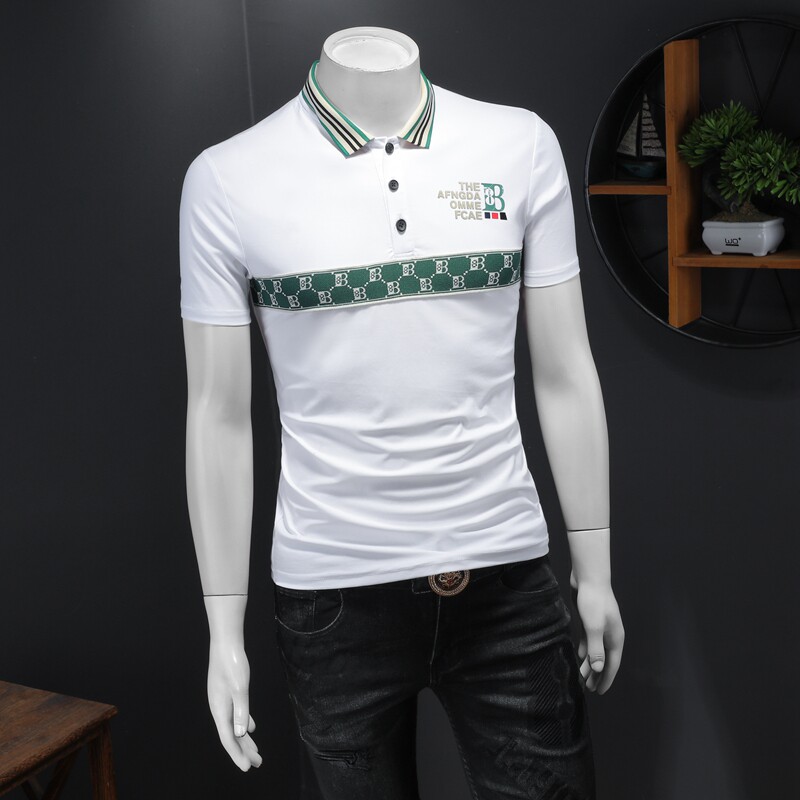 2024假模新款高端品质丝光棉男士潮流短袖T恤QT6012AFD8382T-P75,男装T恤,阿丰达