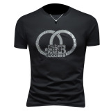 2026假模夏季新品质丝光棉男潮流短袖T恤QT6012AFD2602T-P75，男装T恤，钱塘6012(原3012)